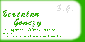 bertalan gonczy business card